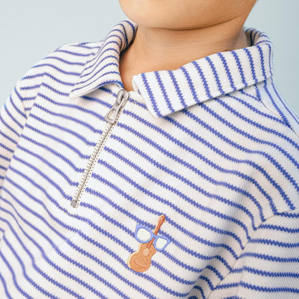 Bruno Zigzag Stripe Twill Jersey Polo Shirt