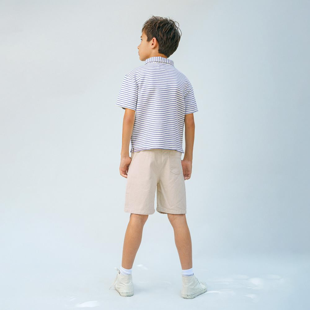 Bruno Zigzag Stripe Twill Jersey Polo Shirt