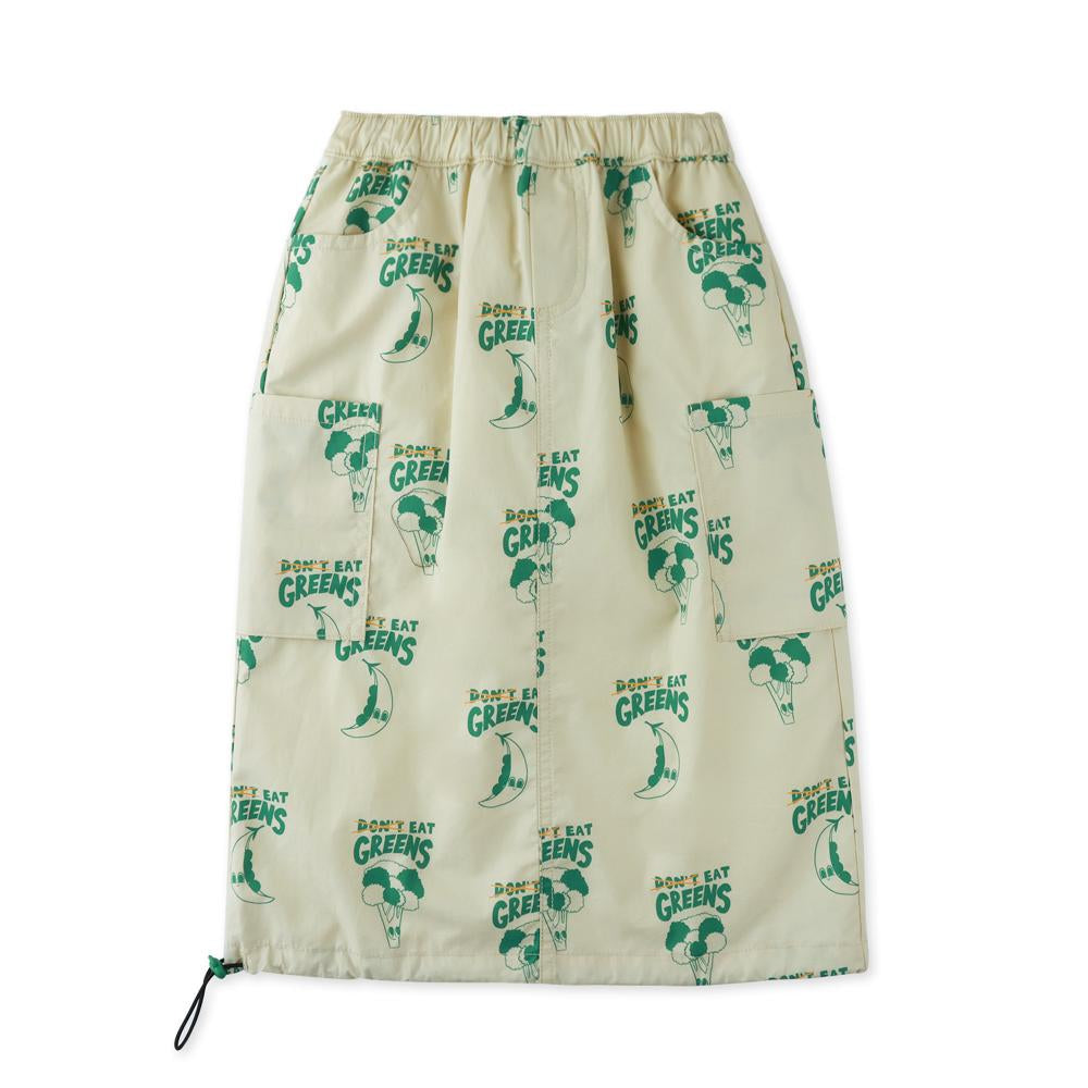 Printed Pull-up Cargo Skirt