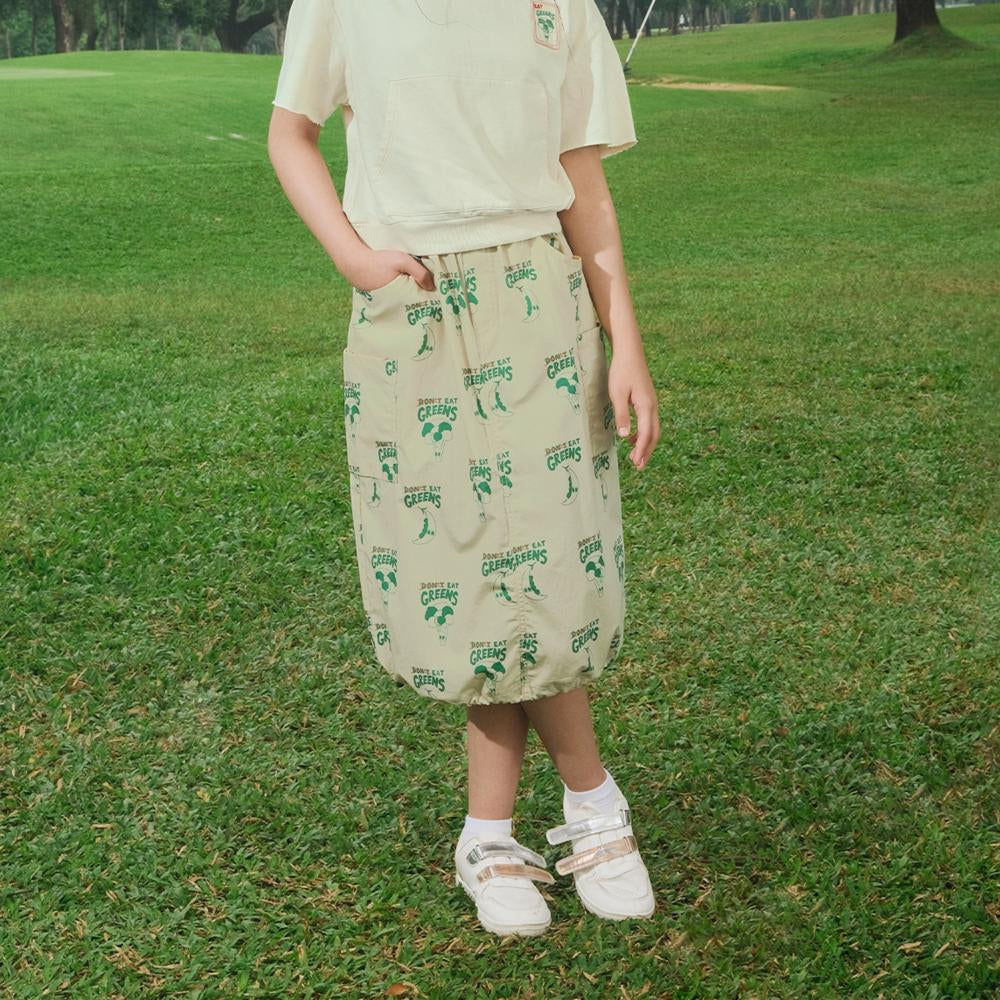 Printed Pull-up Cargo Skirt