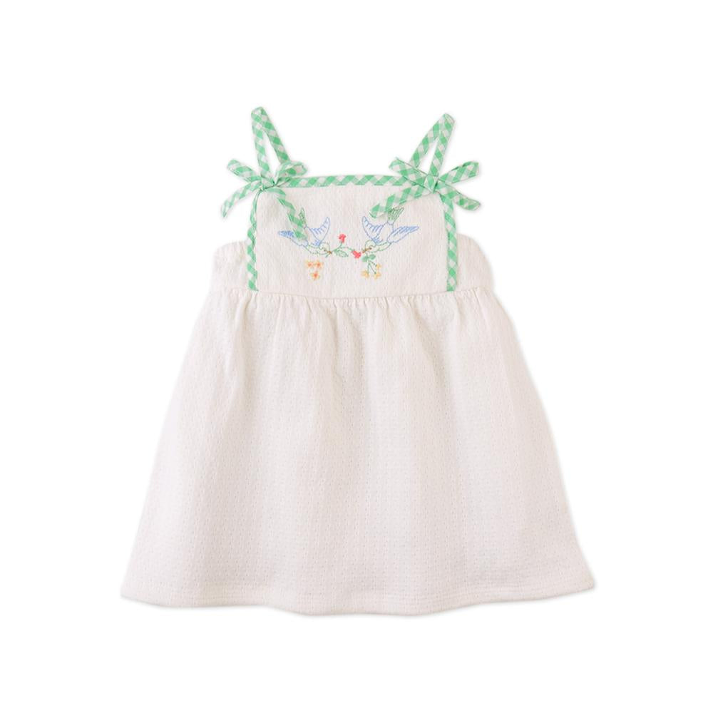 Baby Aviana Embroidered Dress with Straps and Bows