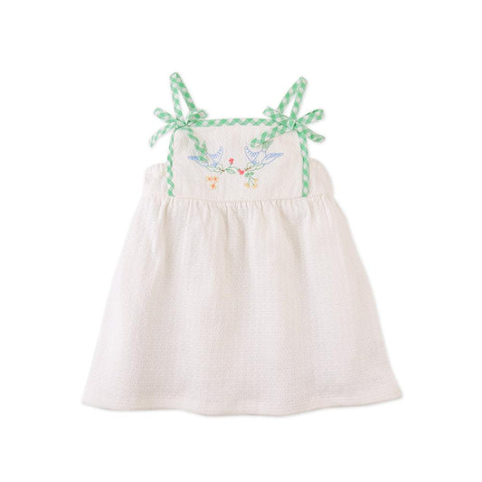 Baby Aviana Embroidered Dress with Straps and Bows