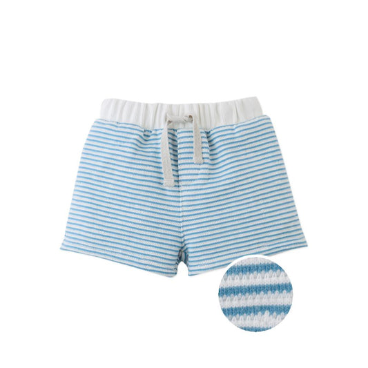 Baby Dreyfus Striped Textured Terry Drawstring Shorts
