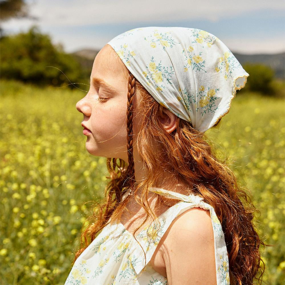 Avalon Printed Turban With Scallop Embroidery