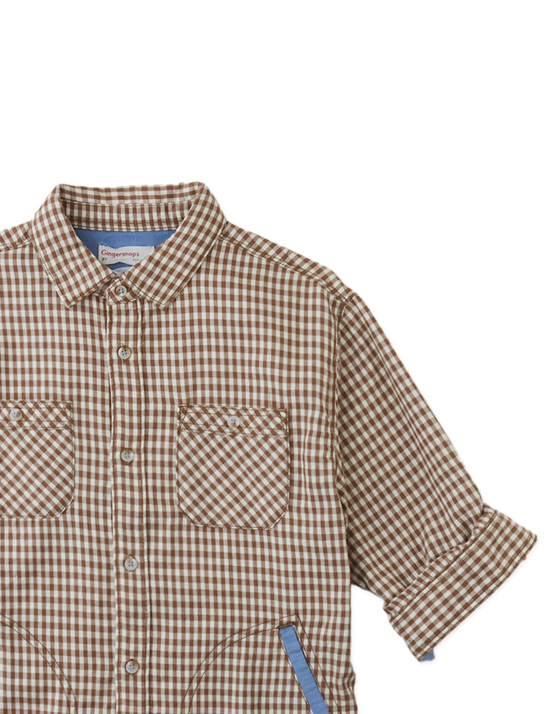 Orlando Brushed Gingham Shirt with Side Pockets