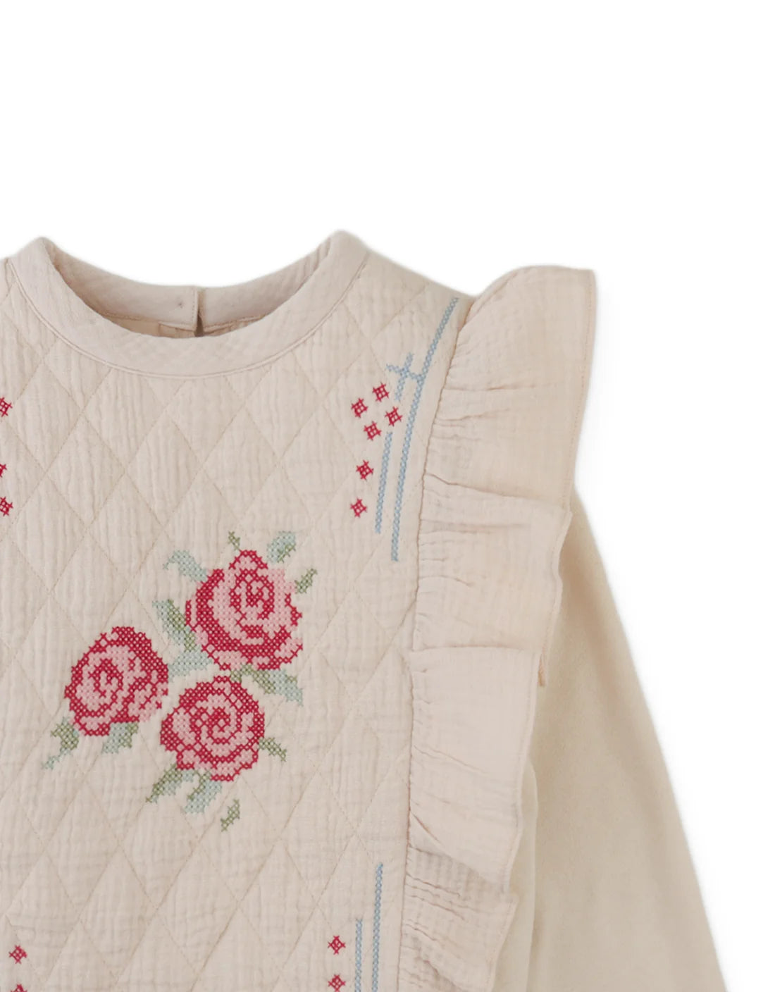 Rosamund Top with Flower Cross-Stitch