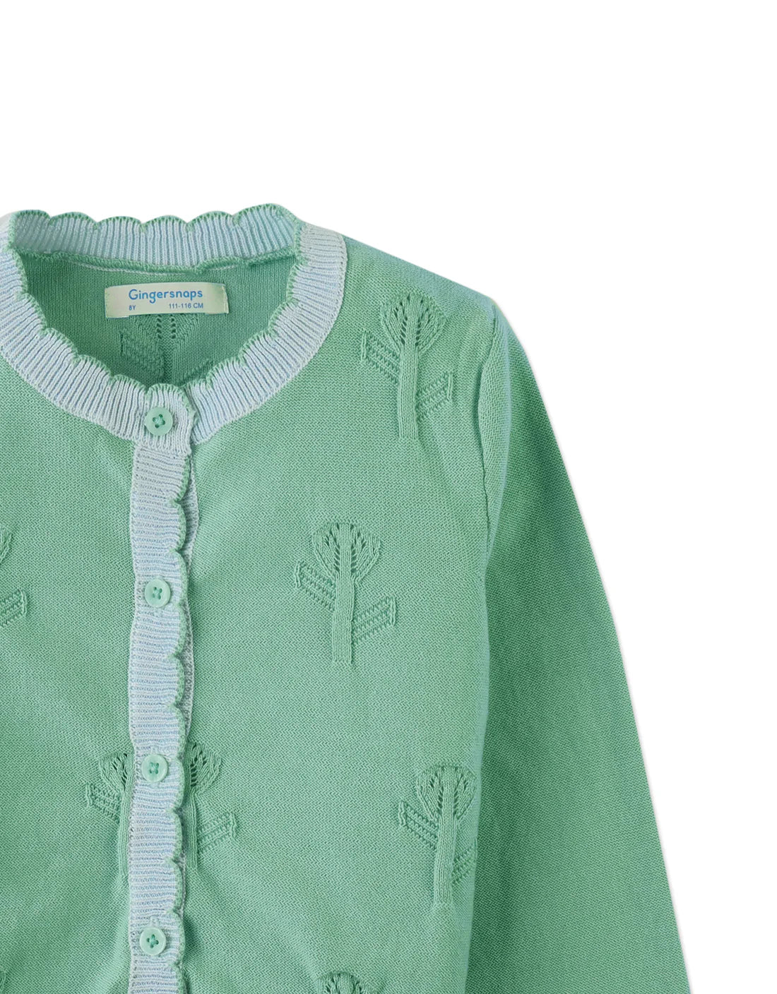 Natalie Cardigan with Scalloped Ribbed Edges