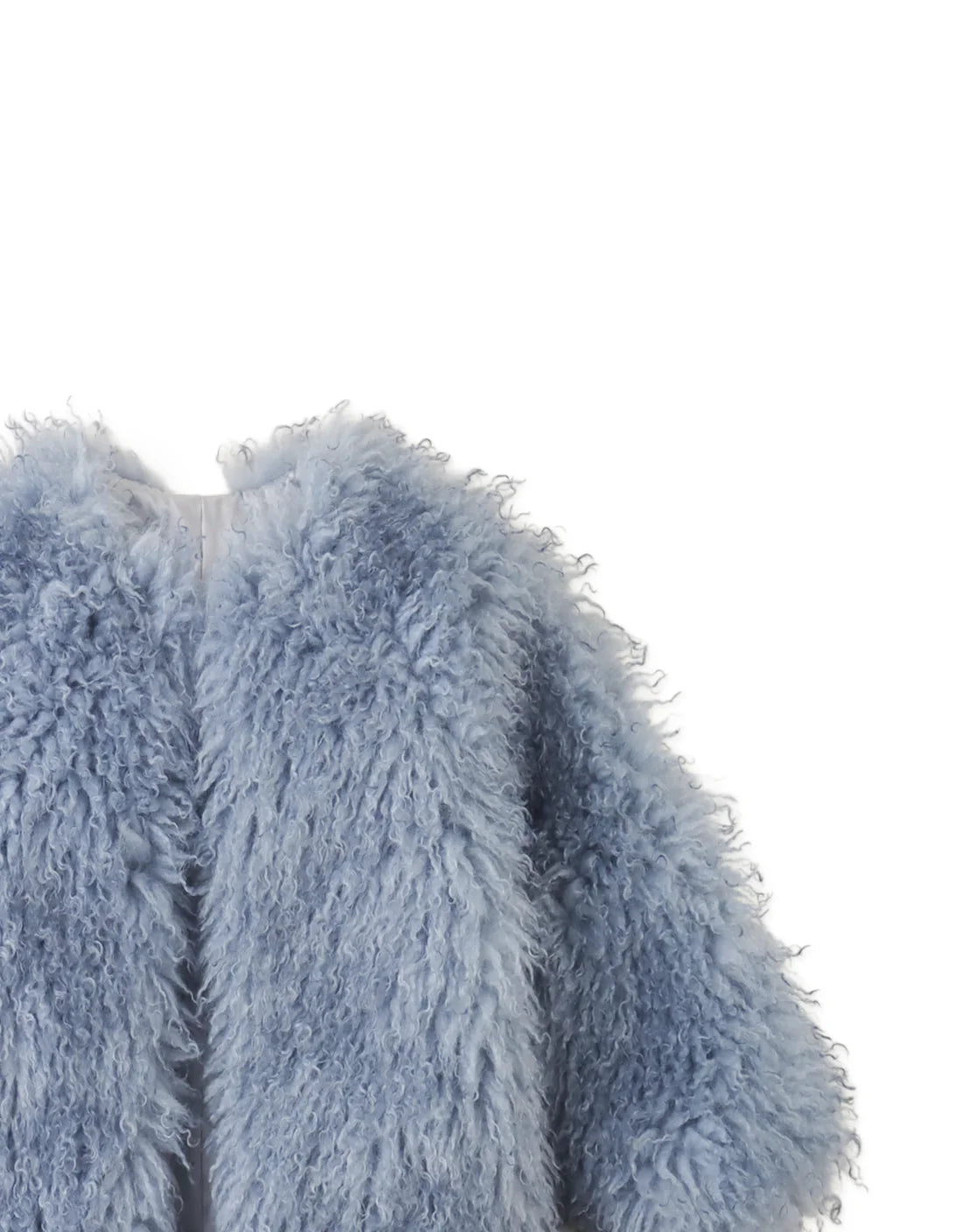 Cressida Coat with Raglan Sleeves in Shaggy Faux Fur