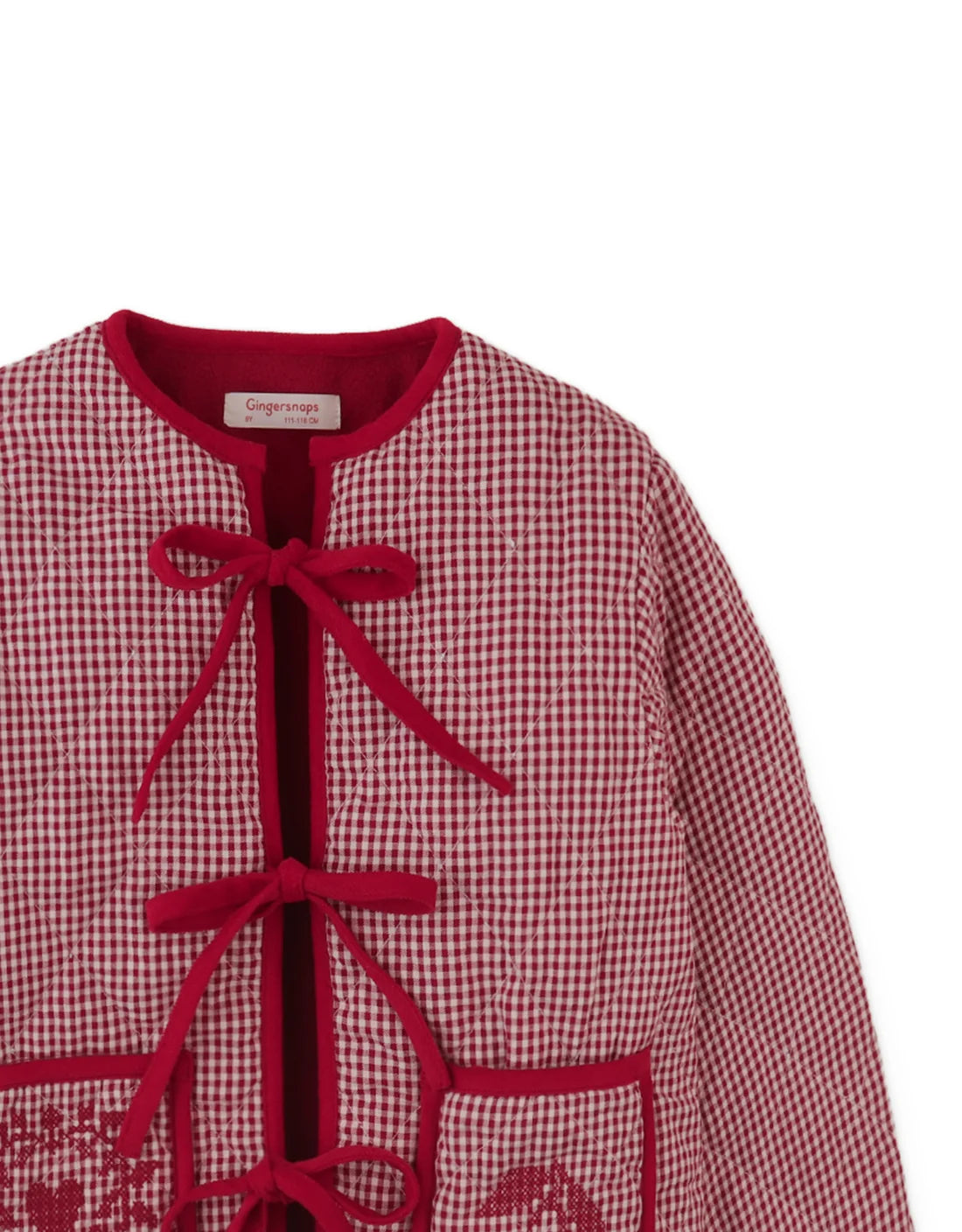 Lavinia Boxy Quilted Coat with Bow-Tie Accents