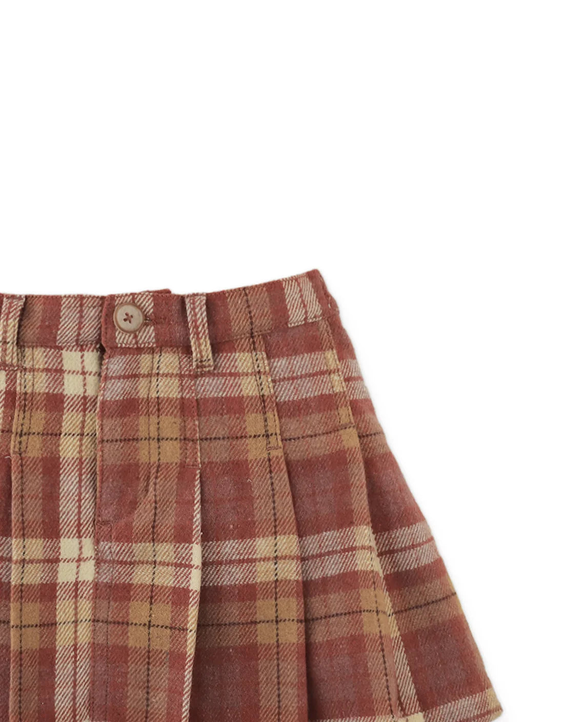 Eugenia Pleated Plaid Skorts with Belt Loops