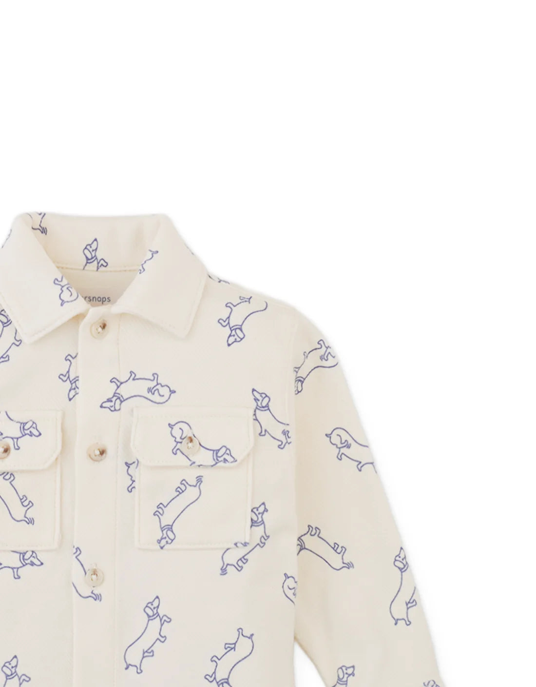 Baby Saverio Twill Jersey Shirt with Dachshund Print