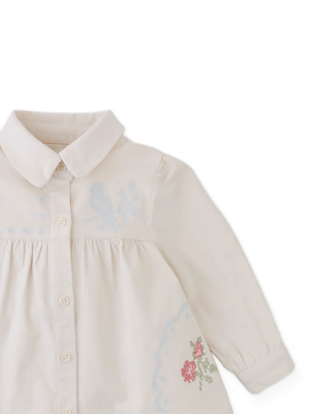 Baby Edith Collared Blouse with Cross-Stitch Embroidery