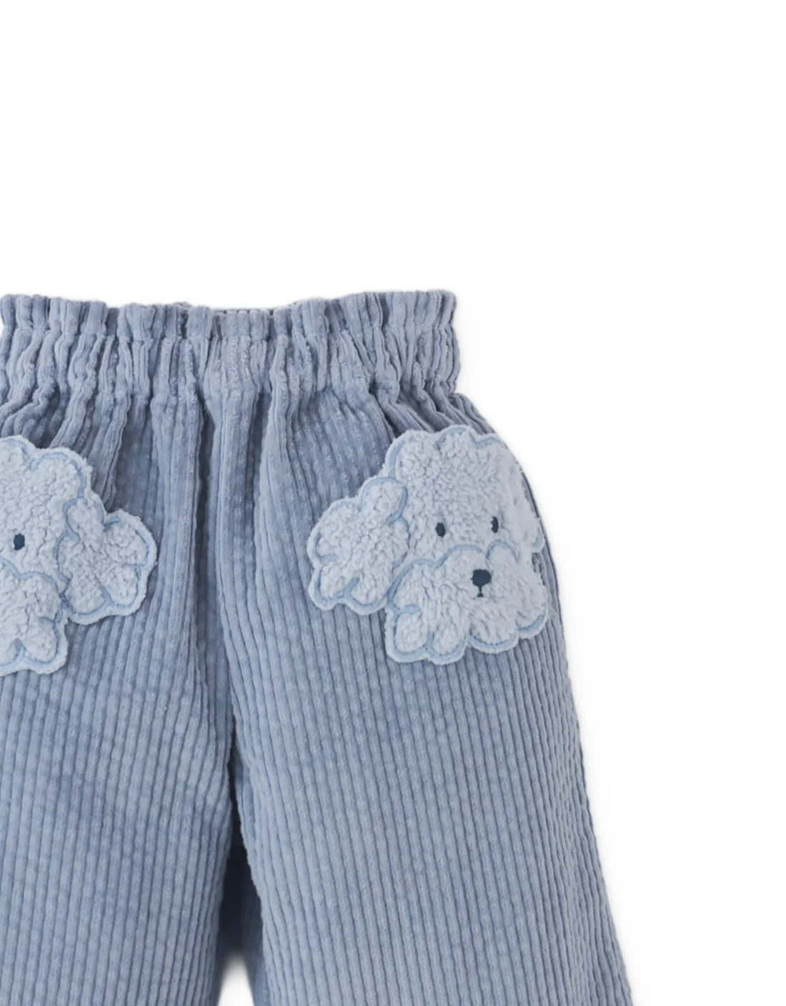 Baby Georgina Wide-Leg Corduroy Pants with Embroidered Poodle Head