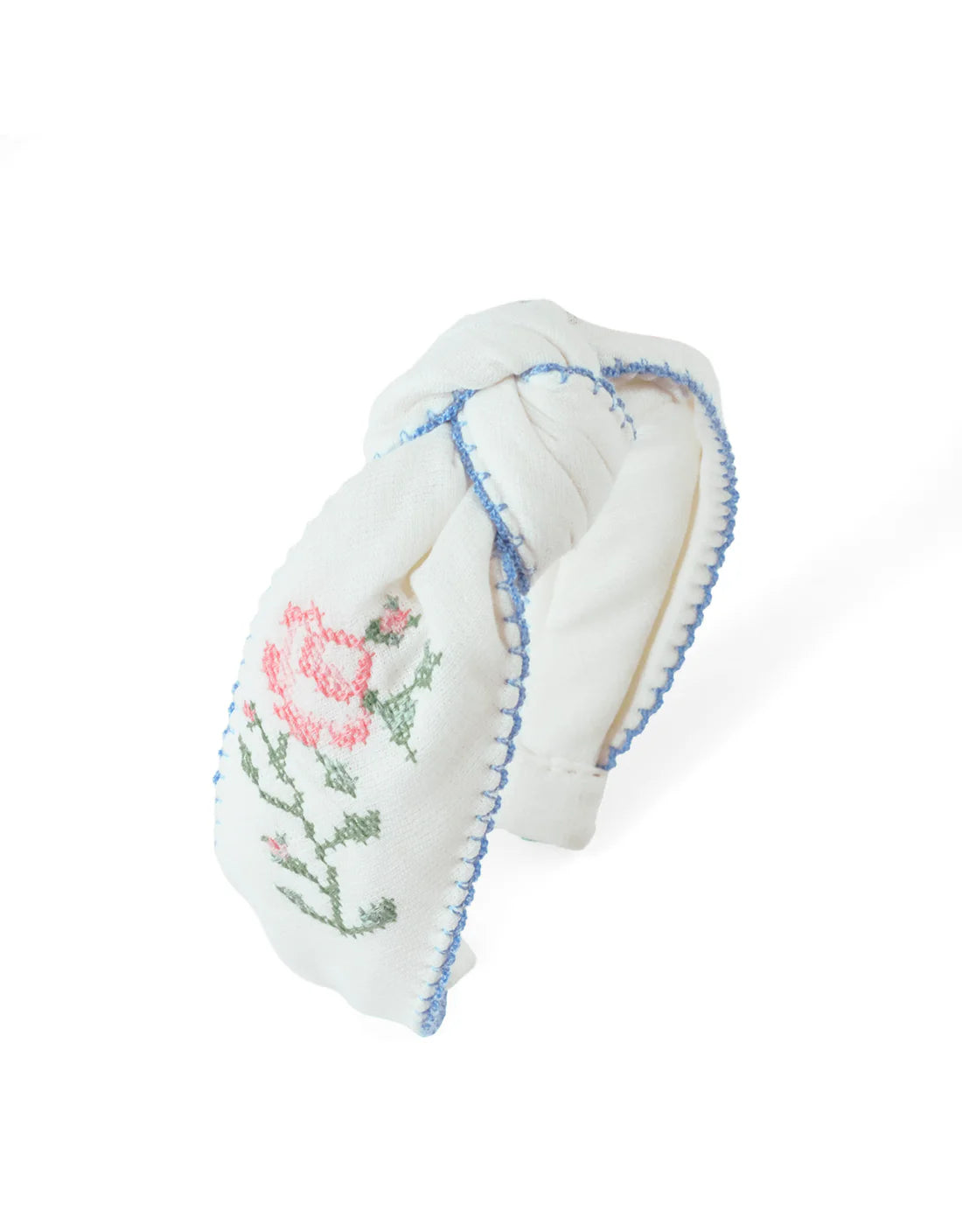 Primrose Crosstitch Headband With Picoting
