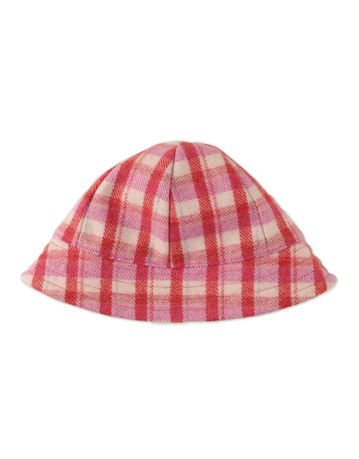 Checkered Wool Cloche Hat