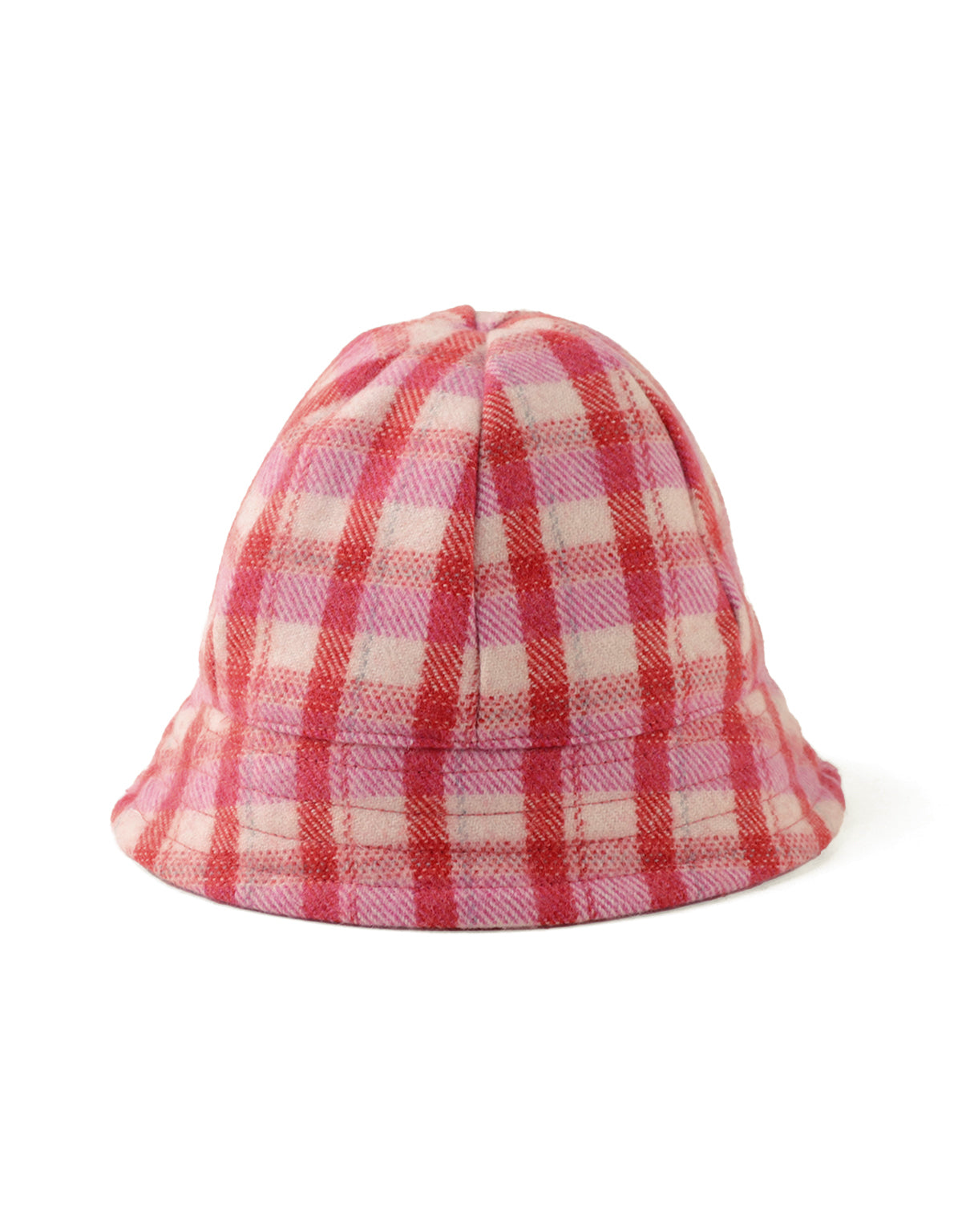 Checkered Wool Cloche Hat