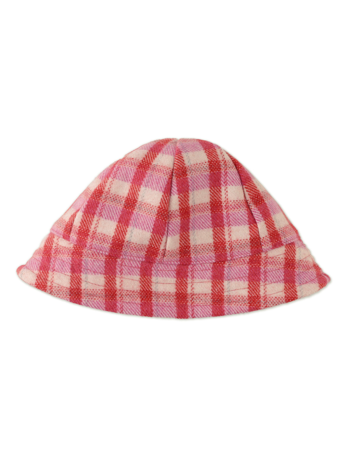 Checkered Wool Cloche Hat