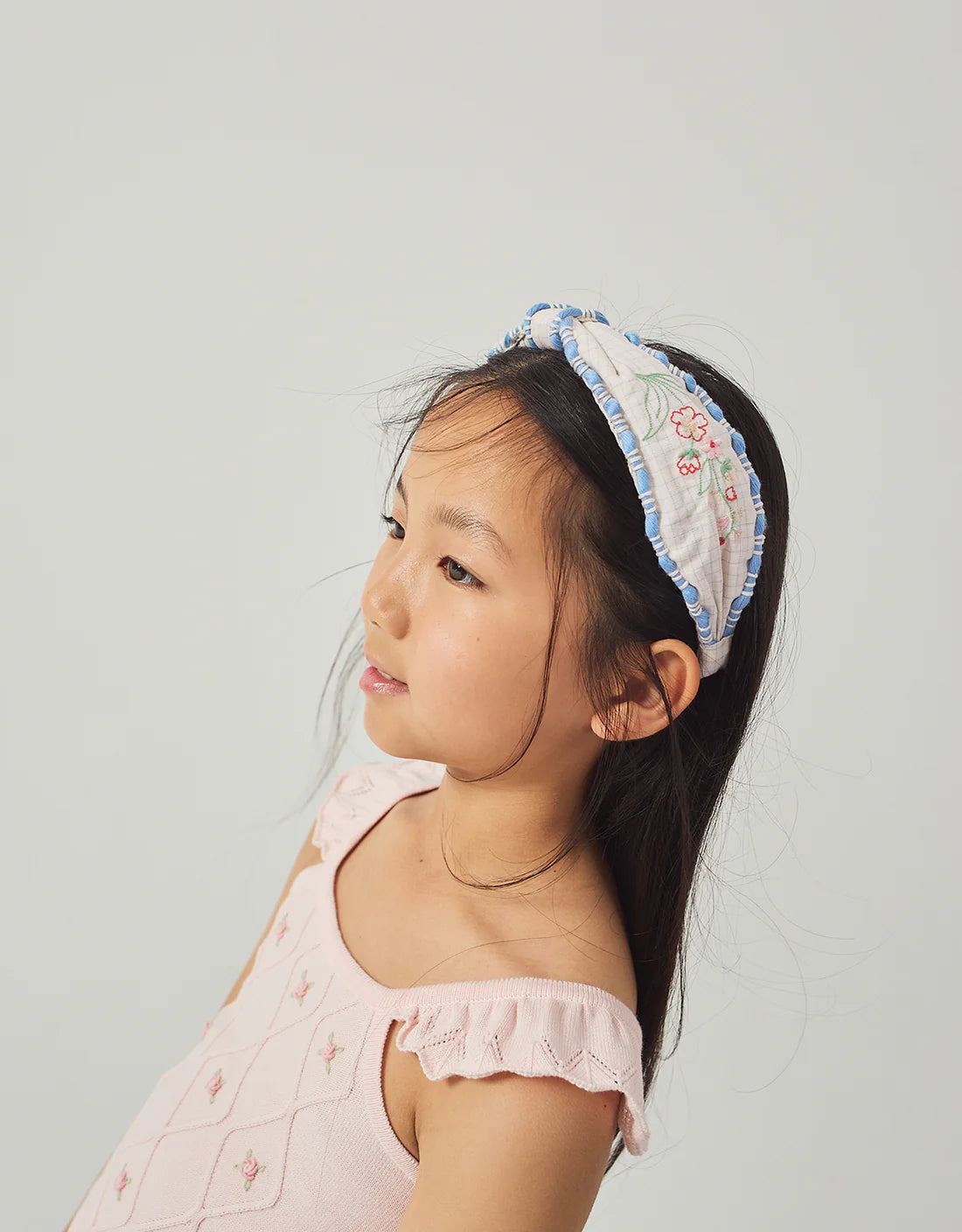 Delta Center Knot Headband With Embroidery