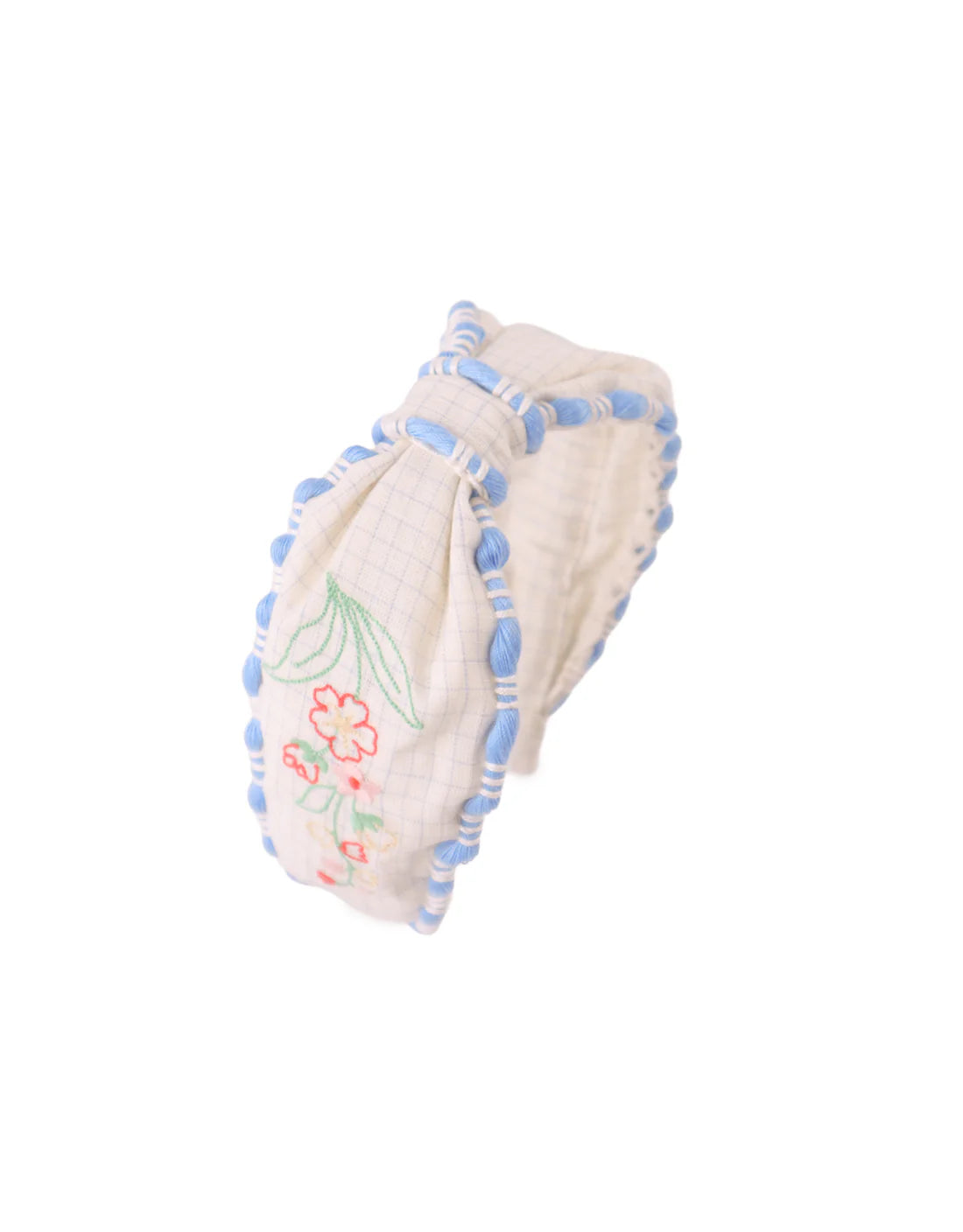 Delta Center Knot Headband With Embroidery