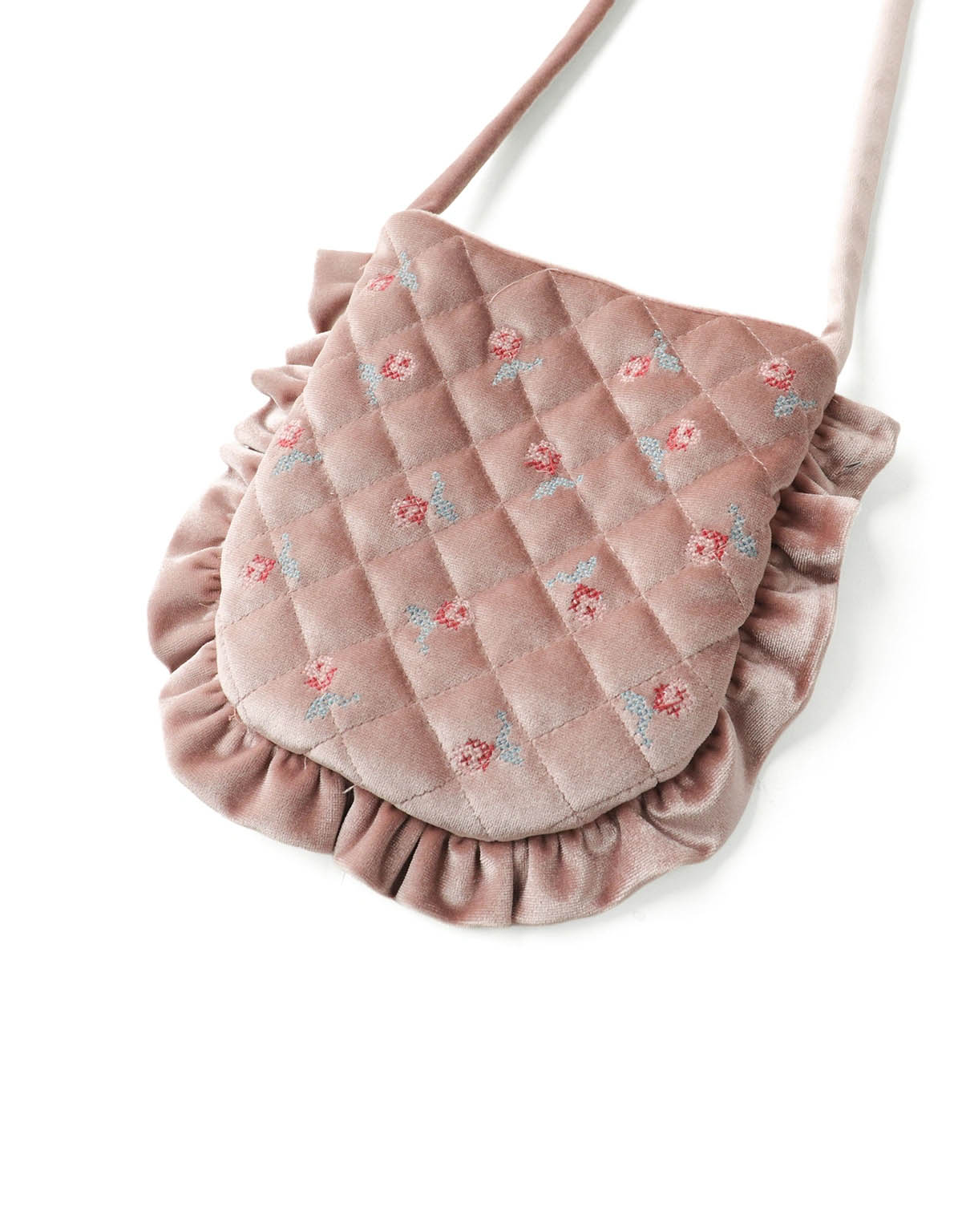 Quilted Velvet Bag with Embroideries