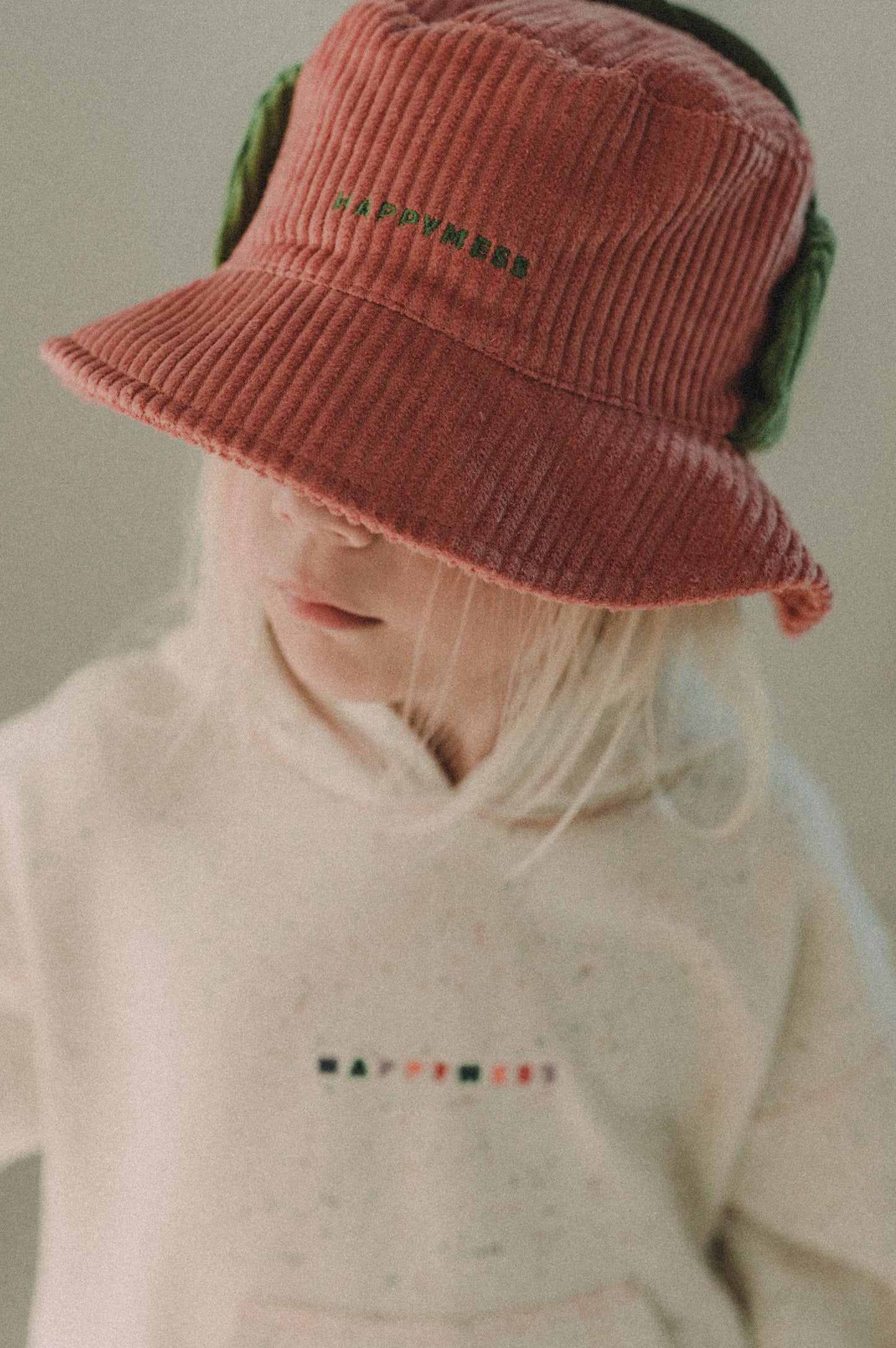 Corduroy Hat - Pink Blush/Moss