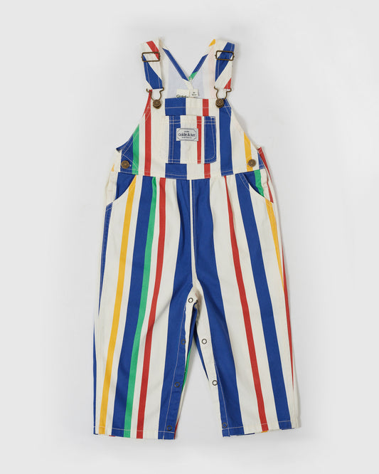 90's Bold Stripe Austin Denim Overalls