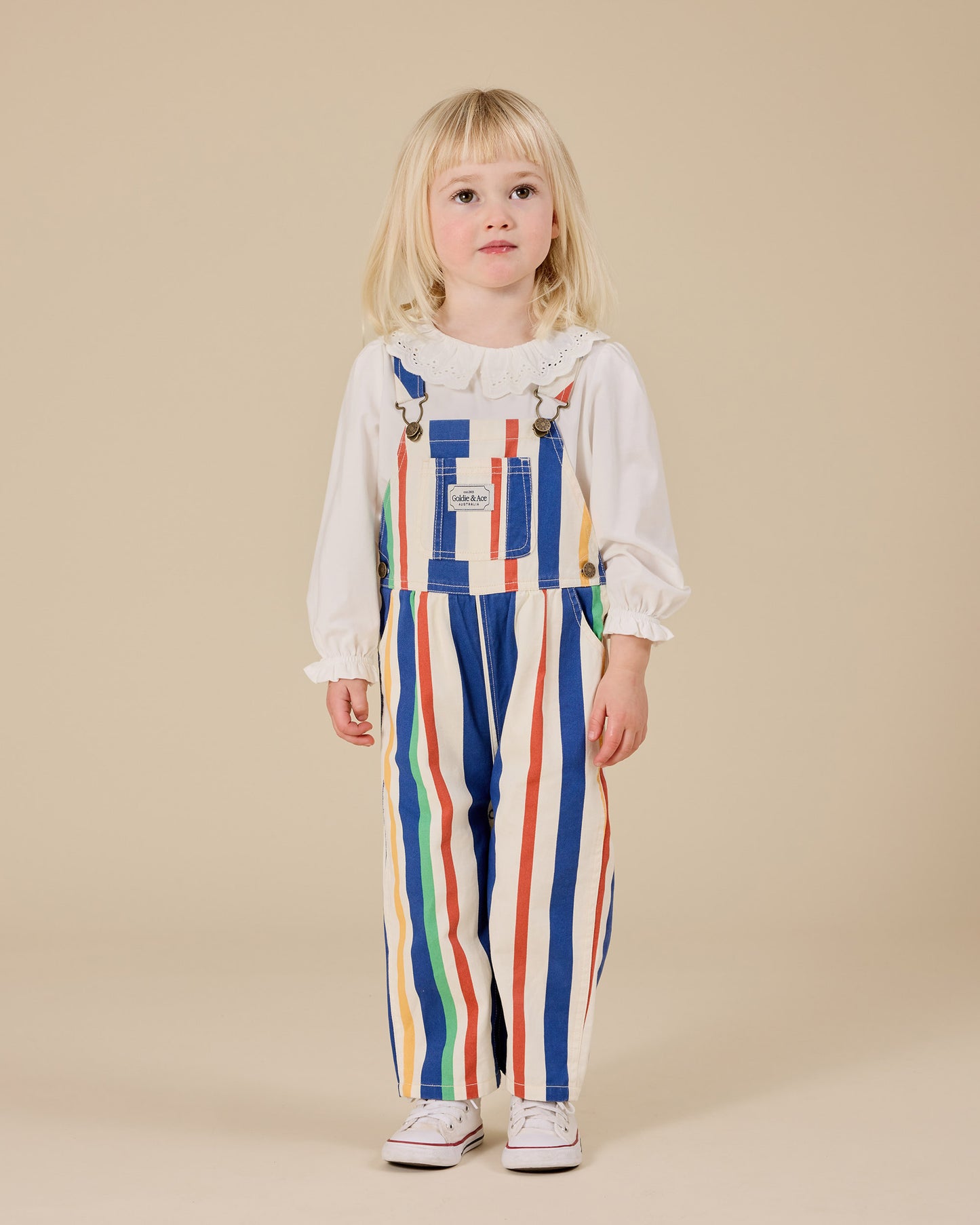 90's Bold Stripe Austin Denim Overalls