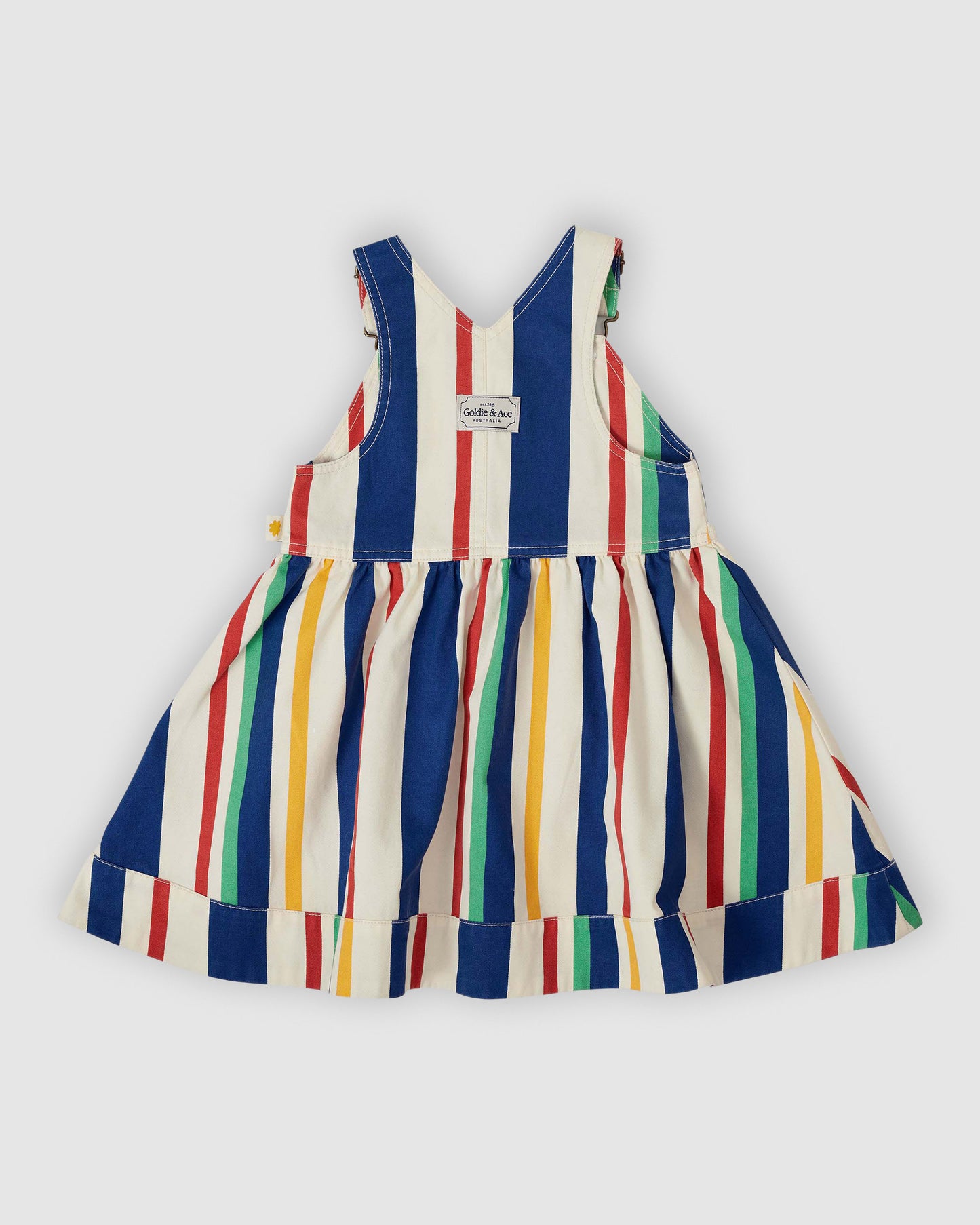 90's Bold Stripe Heidi Denim Pinafore Dress