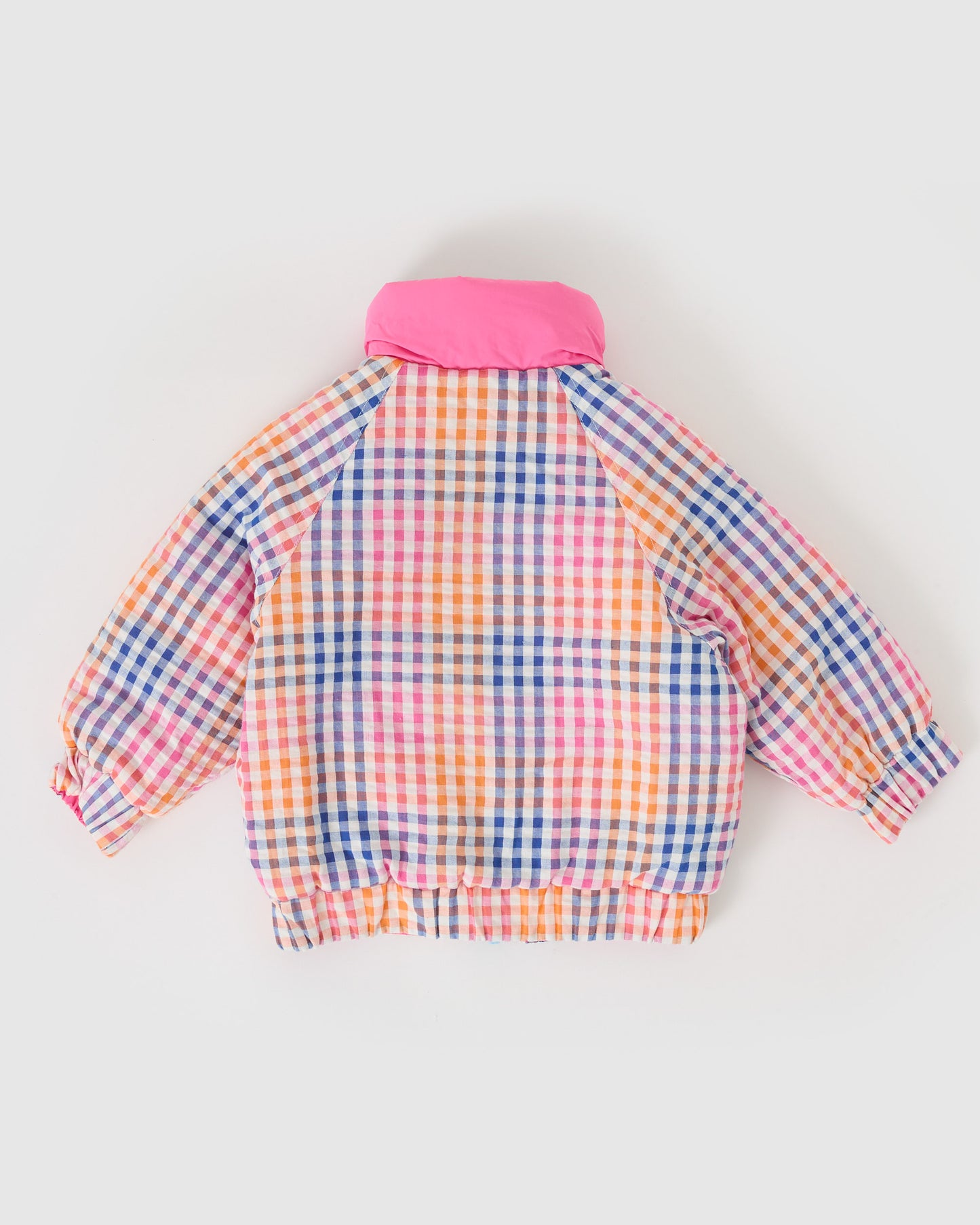 Rainbow Gingham Reversible Puffer Jacket