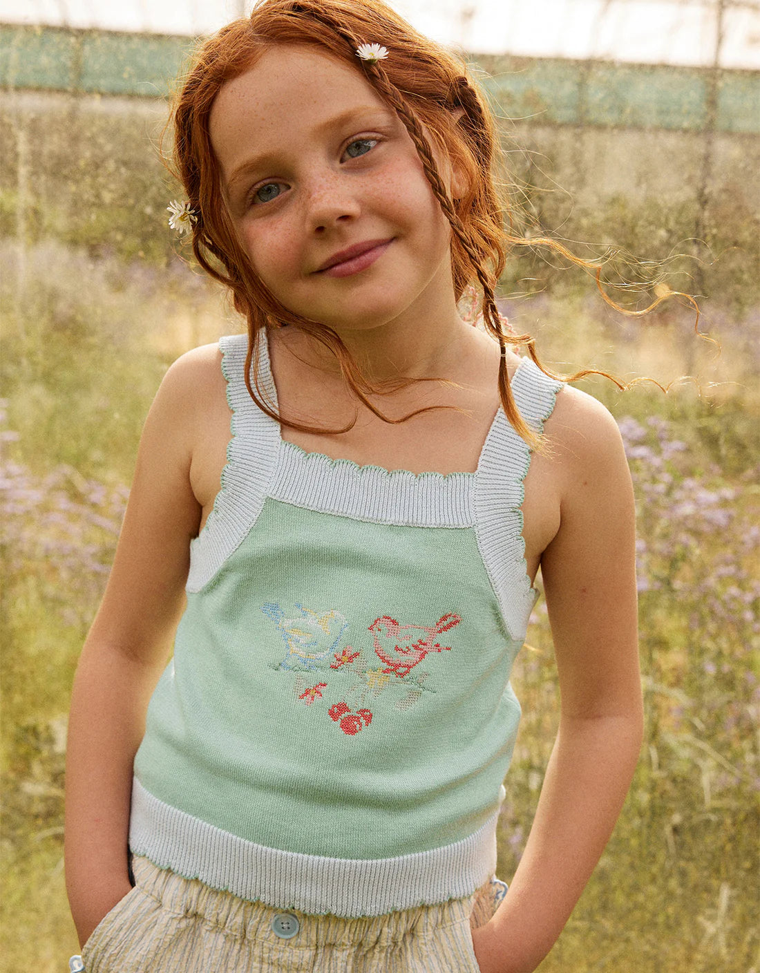 Gabriella Top with Cross-Stitch Embroidery