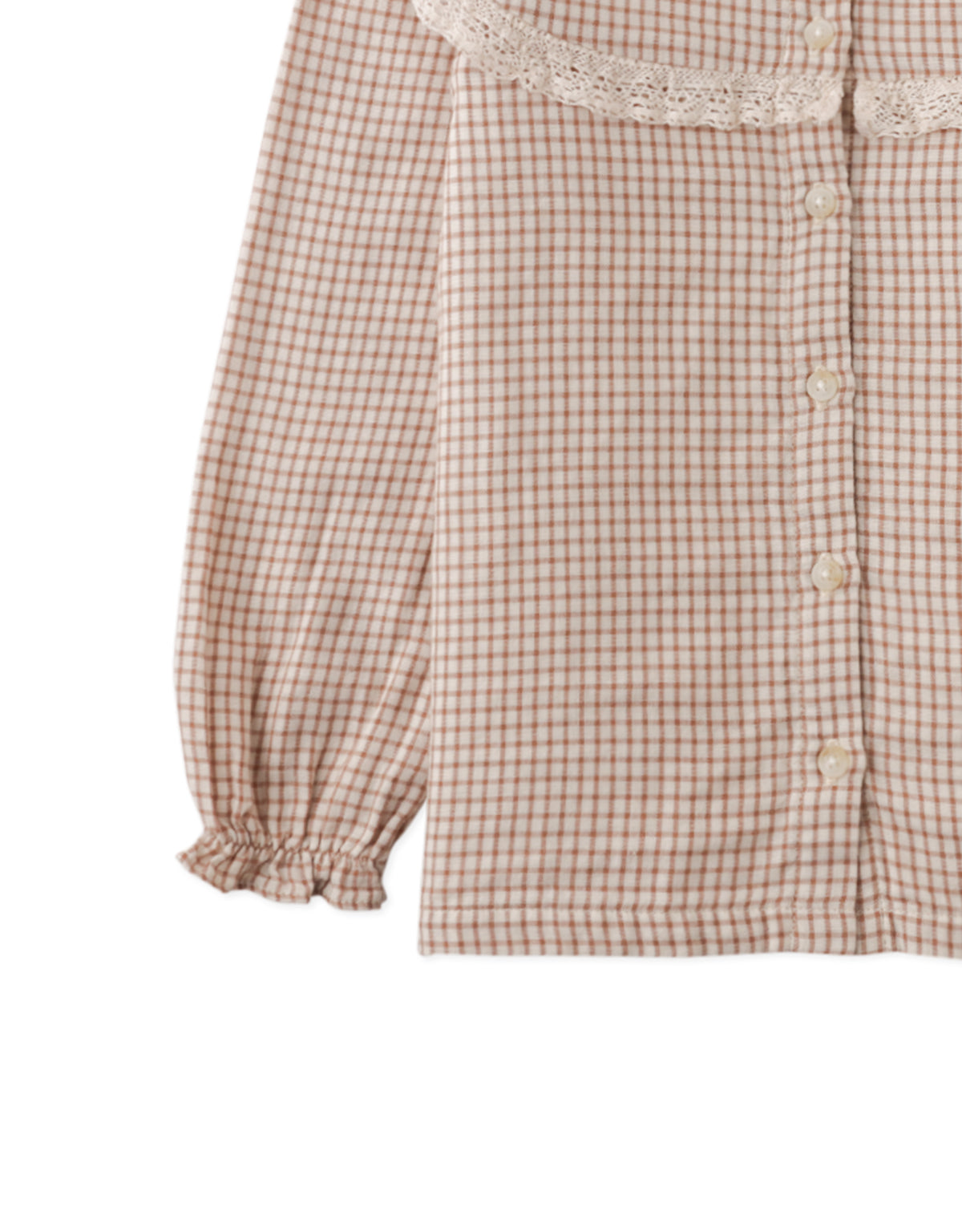 Bernadette Long Sleeve Shirt with Embroidered Collar