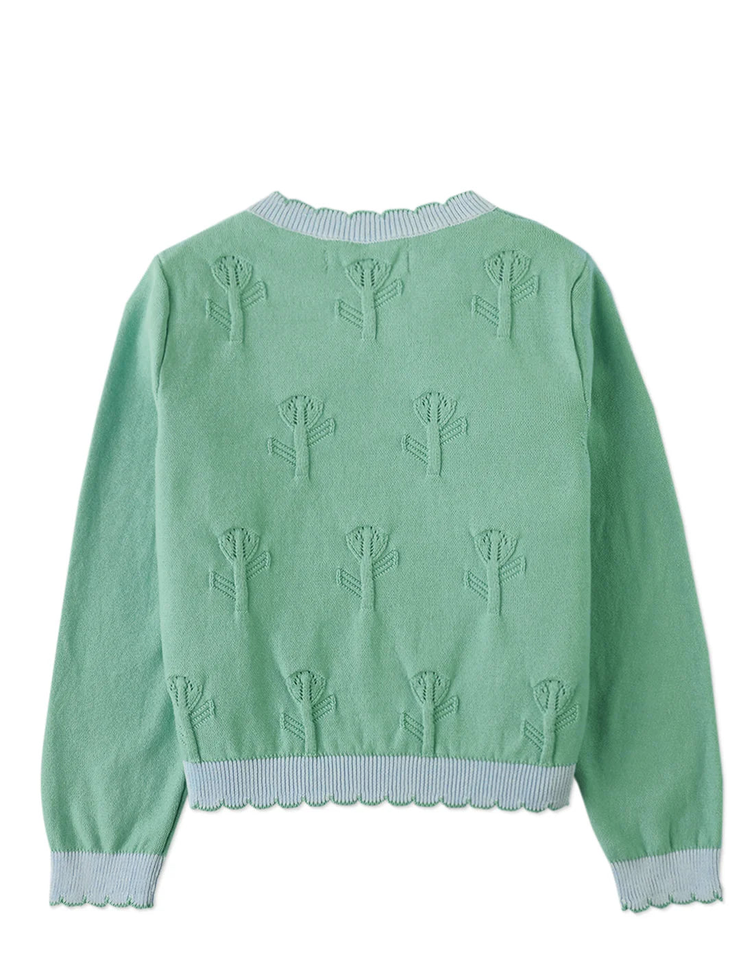 Natalie Cardigan with Scalloped Ribbed Edges