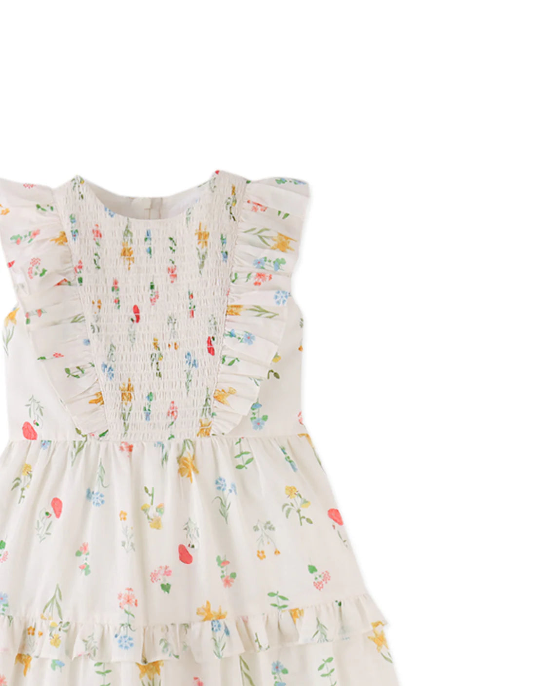 Chisa Tiered Smocked Maxi Dress with Ruffle Sleeves