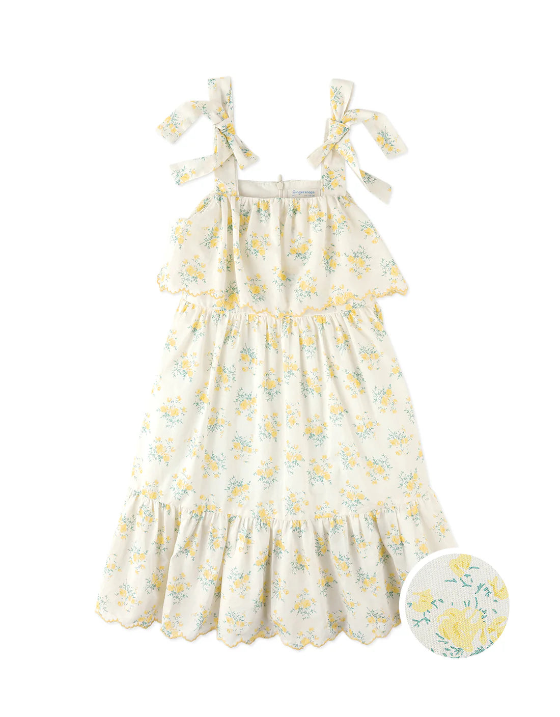 Katie Sundress with Bow Tie Straps & Embroidery
