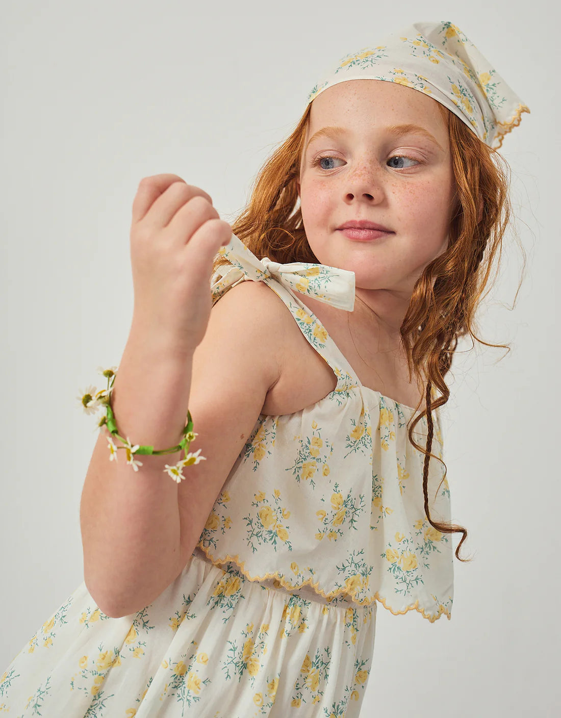Katie Sundress with Bow Tie Straps & Embroidery