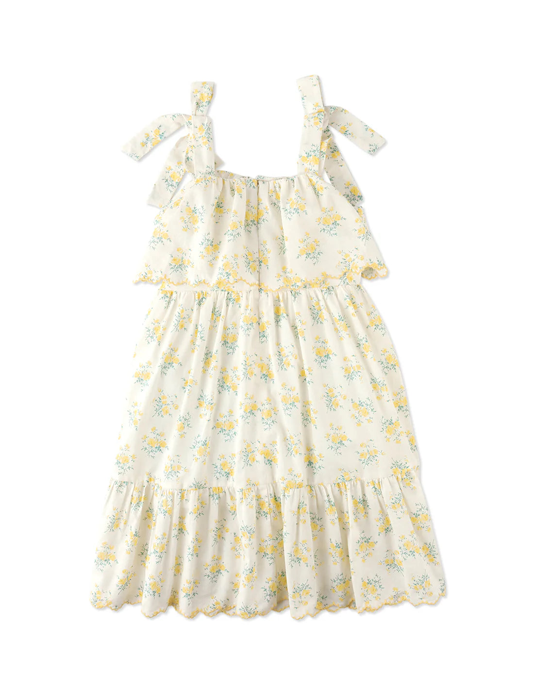 Katie Sundress with Bow Tie Straps & Embroidery