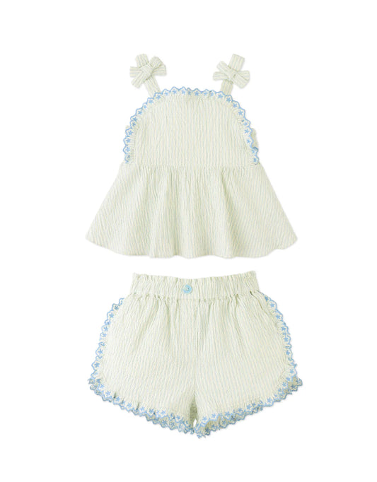 Isabel Ruffled Striped Apron Top & Ruffled Shorts