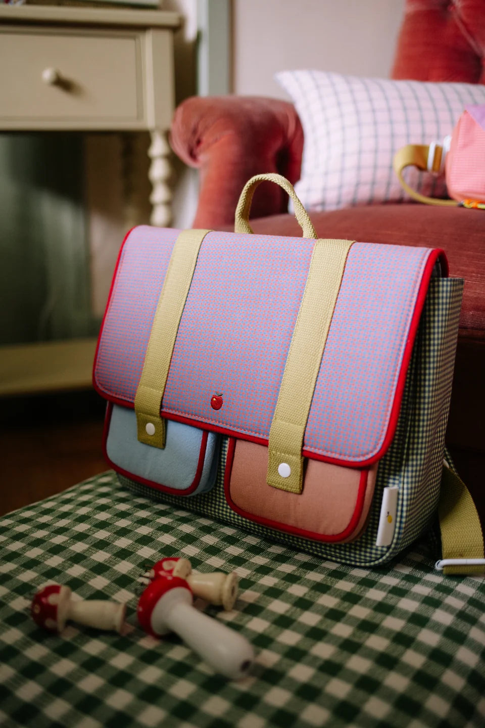 Schoolbag • lemon tree • gingham midnight + moon