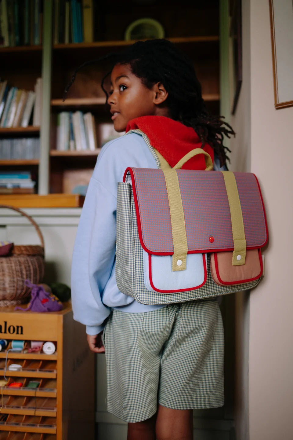 Schoolbag • lemon tree • gingham midnight + moon