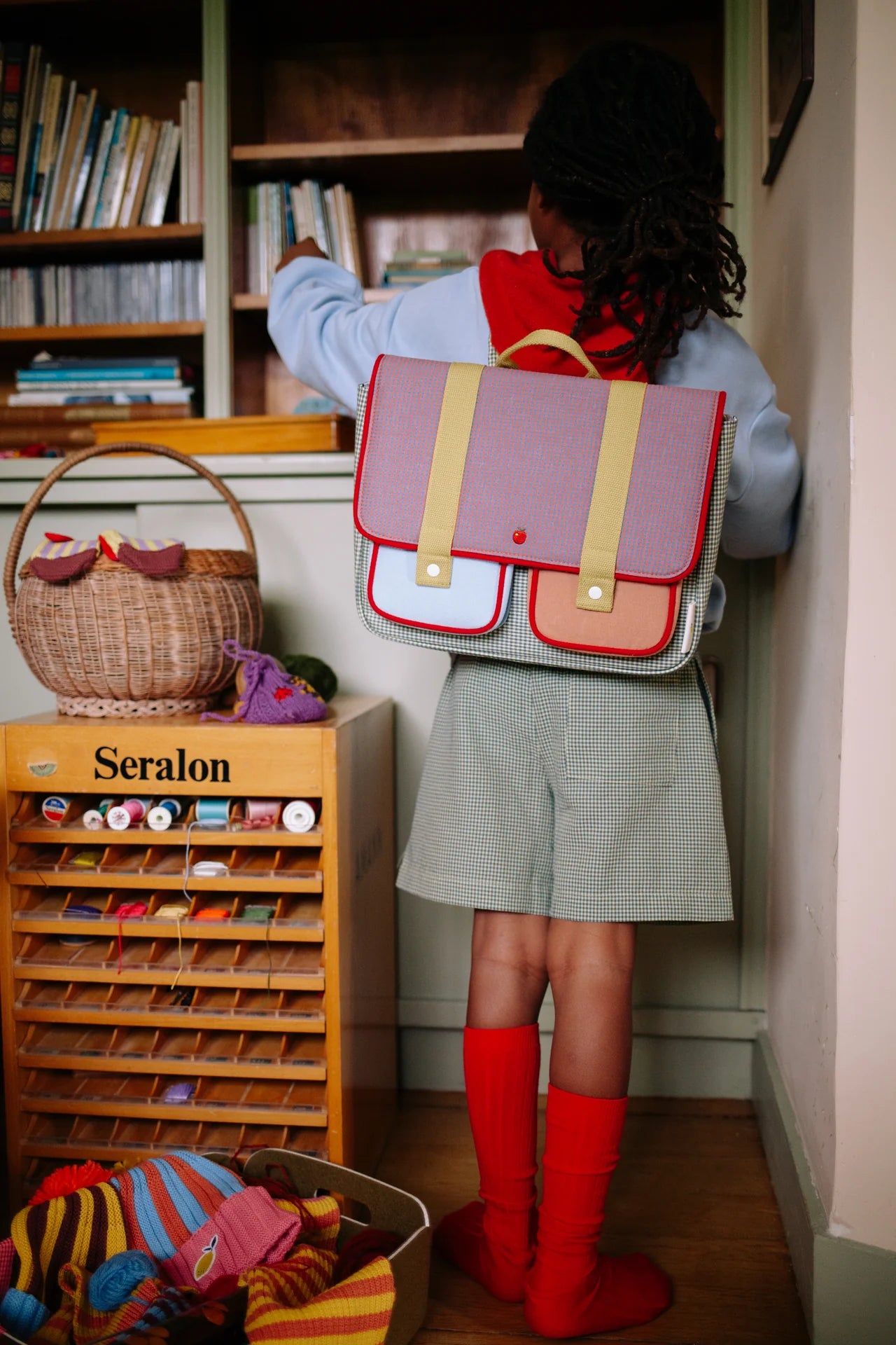 Schoolbag • lemon tree • gingham midnight + moon