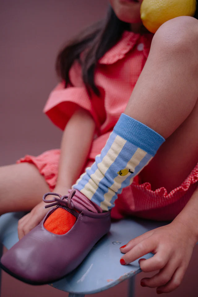 knee high socks | lemon tree | vertical stripes