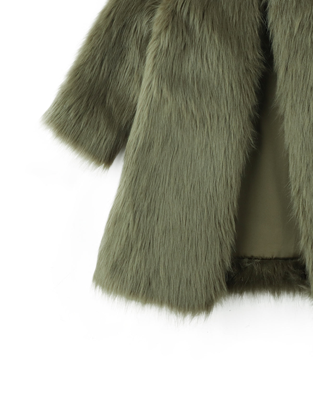 Coat In Fringed Poly Fur