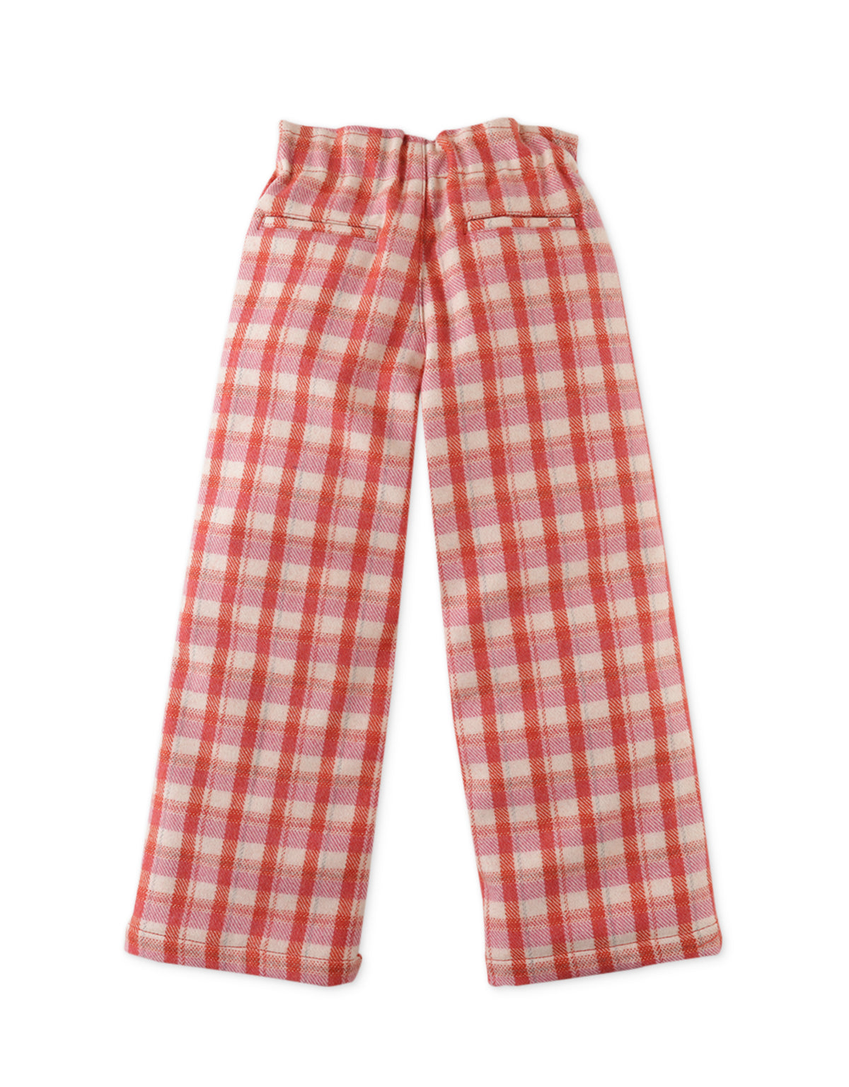 Straight Wide Leg Pullon Checkered Pants