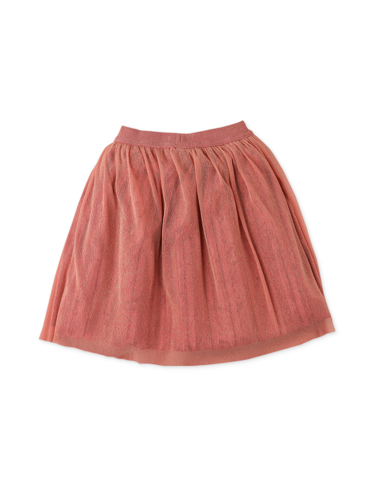 Shirred Skirt With  Overlay