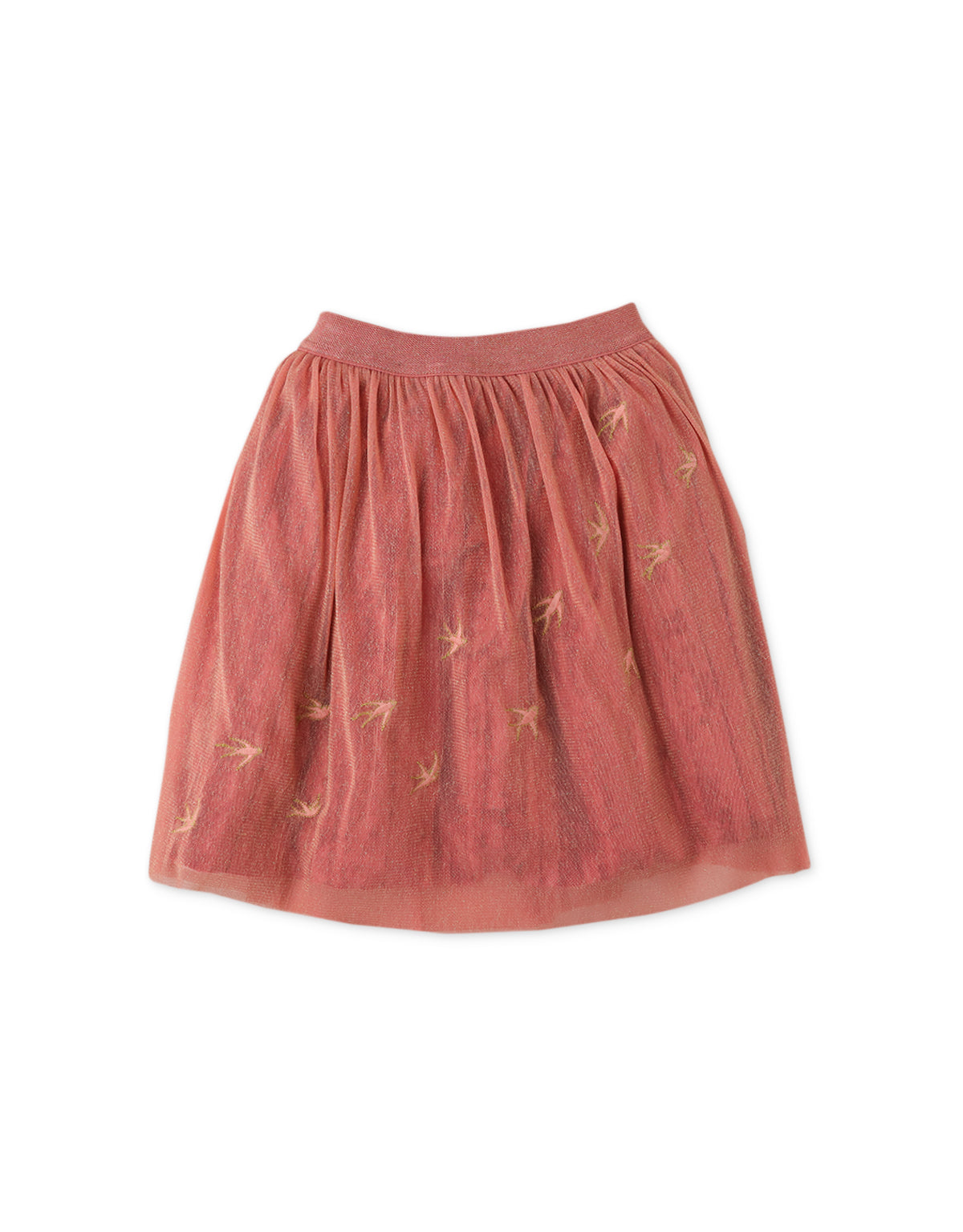 Shirred Skirt With  Overlay