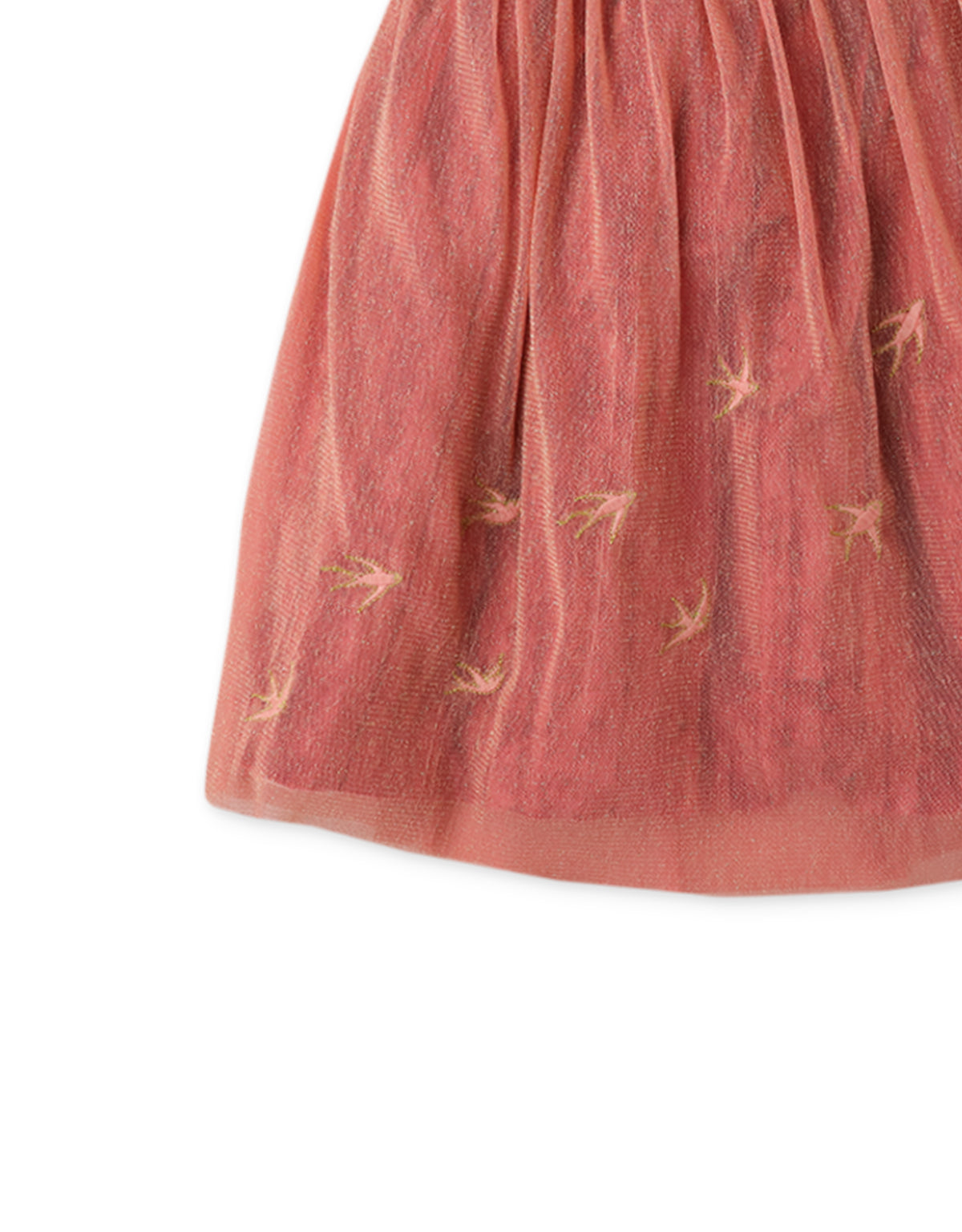 Shirred Skirt With  Overlay