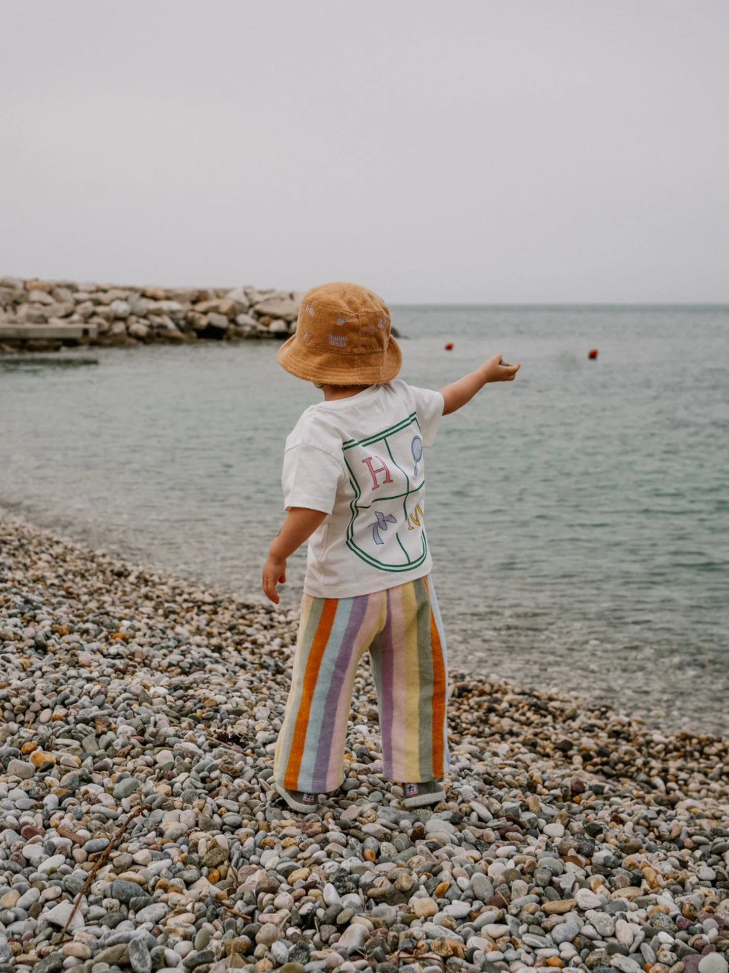 Terry Culotte Pants - Sunset Stripes