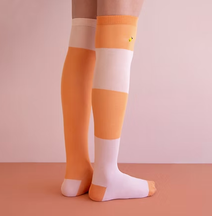 over the knee socks | wanderer | faded orange + candy pink