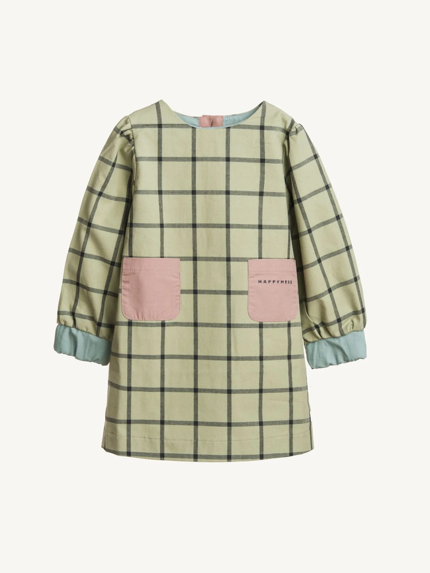 Cotton Plaid Dress - Misty Green