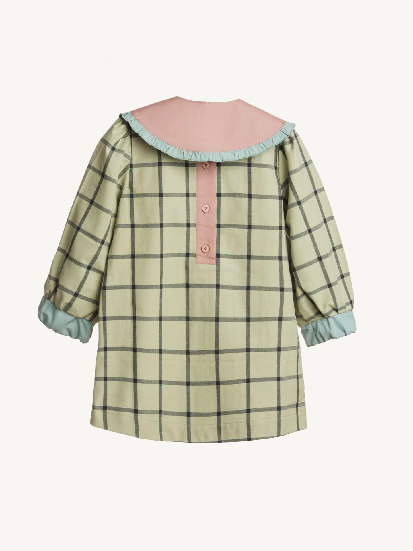 Cotton Plaid Dress - Misty Green